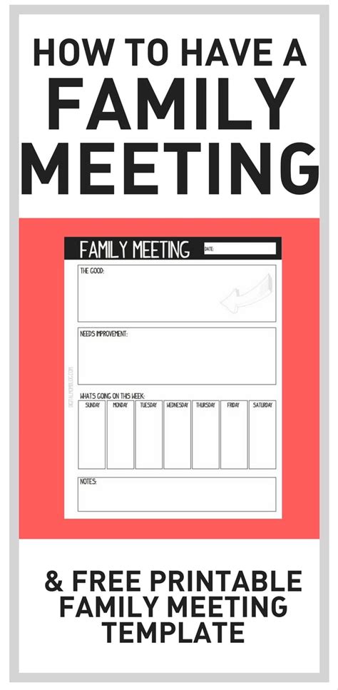 Use your meeting agenda to plan effective meetings. Family Meeting - How to Have Them and a Free Meeting ...