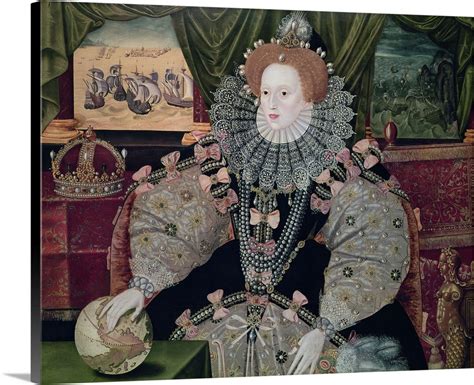 Elizabeth I Armada Portrait C1588 Wall Art Canvas Prints Framed