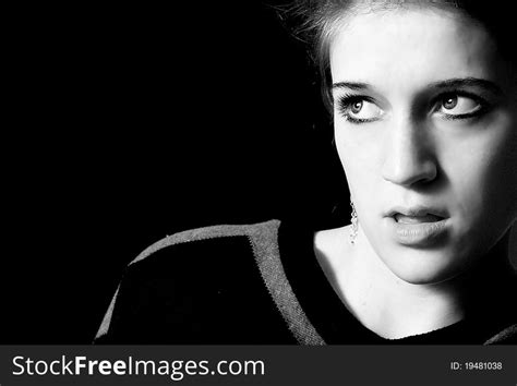 Face Of Amazed Girl Isolated On Black Free Stock Images And Photos