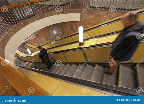 Moscow Metro Escalator Editorial Photo Image Of Gates 54761406