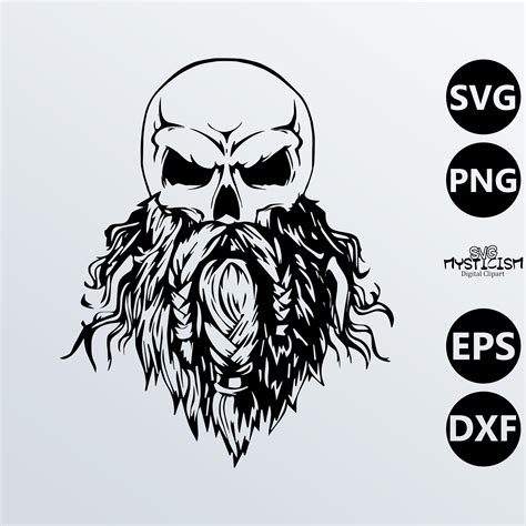 Skull With Beard Viking Skull Svg Vector Digital Art Etsy Australia