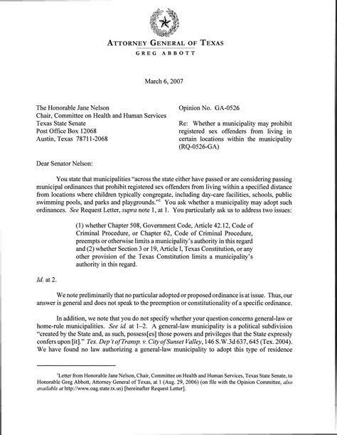 Texas Attorney General Opinion Ga 0526 Page 1 Of 7 The Portal To