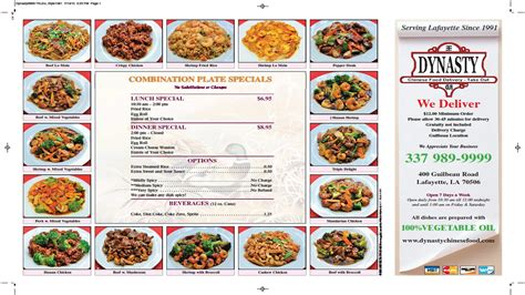 Dynasty Chinese Restaurant Menu Urbanspoonzomato