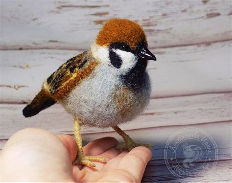 Needle Felted Bird Needle Felted Animal Couple Of Bird Brow Etsy