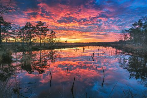 Wallpaper Landscape Sunrise Dawn Lake Reflection Nature Sky