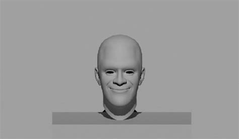 3d Model Male Face Shape Smile Obj Fbx Mb Material Low 2