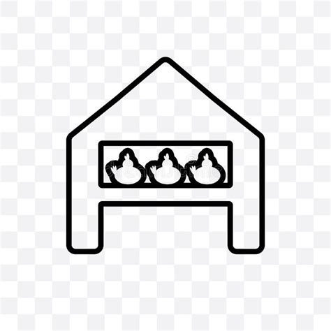 Chicken Coop Vector Linear Icon Isolated On Transparent Background
