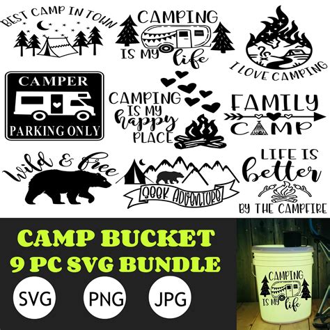 Camping Svg Bundle Camping Svg Decals For Camper Camping Etsy