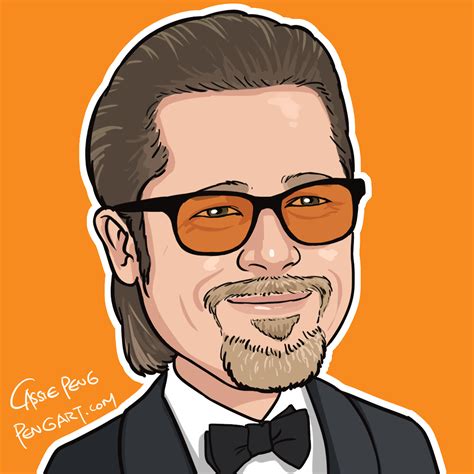 Cartoon Portrait Of Brad Pitt