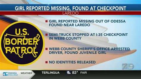 Missing Texas Girl Found At Border Patrol Checkpoint