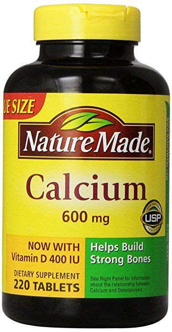 Calcium and vitamin d are essential to building strong, dense bones when you're young and to keeping them strong and healthy as you age. Nature Made Calcium 600 Mg, with Vitamin D3, Value Size ...