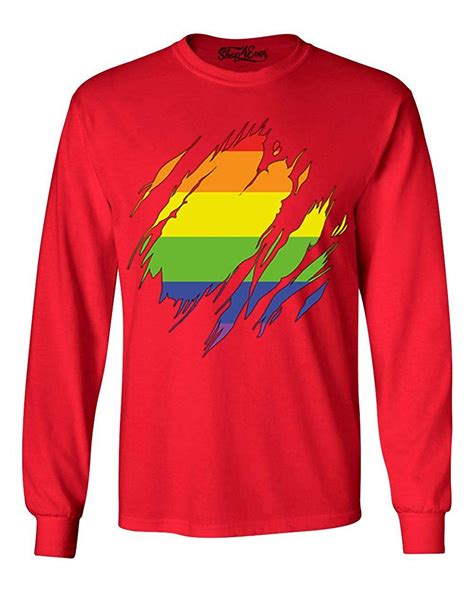 Ripped Rainbow Flag Shirt Gay Pride Shirts 2441 Jznovelty