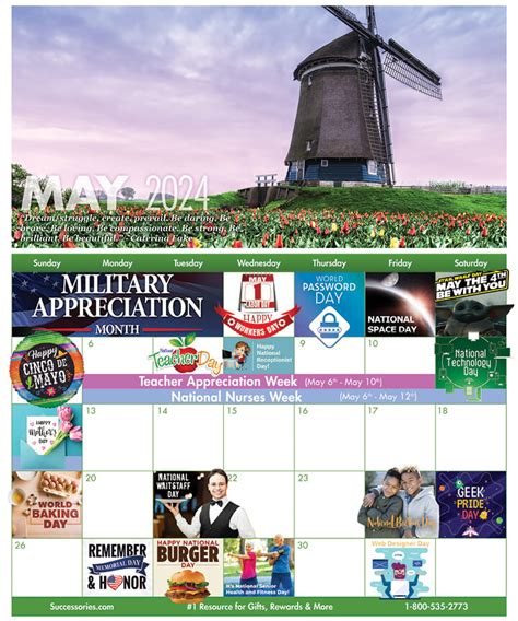 Fun May Calendar With Workplace Holidays Successories