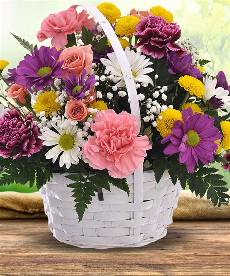 Sunshine Spring Basket Basket Flower Arrangements Beautiful Flower