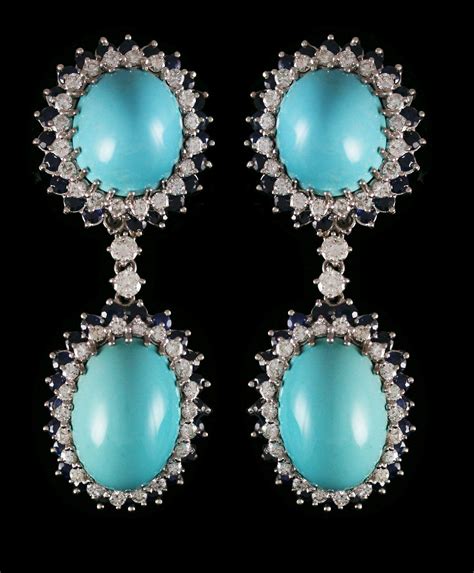 Stunning Turquoise And Diamond Earrings Perfect For Summer Magnificent
