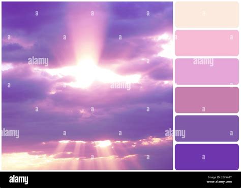 Lilac Sky With Sunny Light And Palette Of Colors Stock Photo Alamy