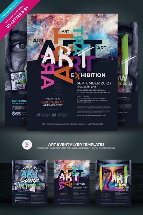Art Exhibition Flyer Template Event Flyer Art Event Flyer Design