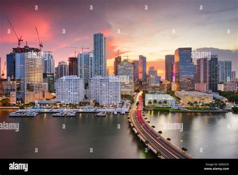 Miami Florida Usa Downtown Skyline Stock Photo Alamy