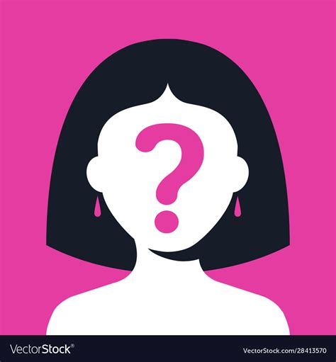 Girl With A Question Mark On Her Face On A Pink Vector Image