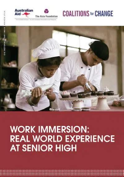 Work Immersion Real World Experience At Senior High The Asia Foundation