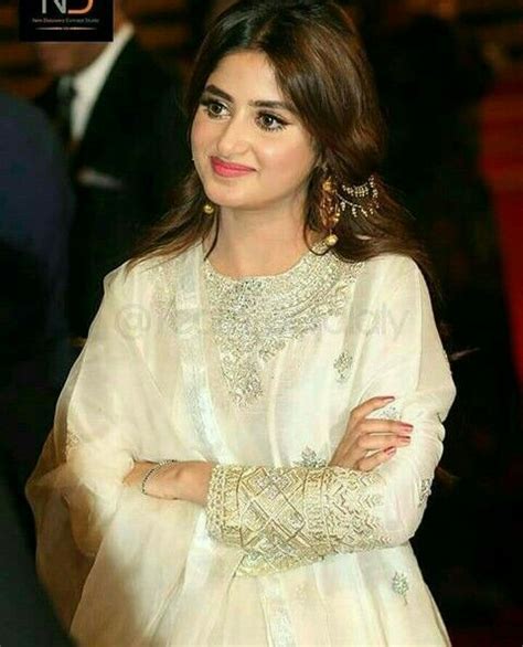 Sajal Ali White Dress Collection In Unique In White Board