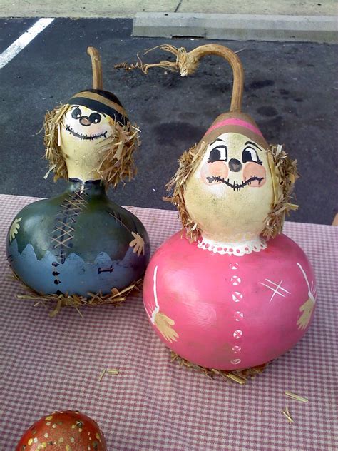 Painted Gourd Scarecrow People 2011 Acrylic Painted Gourds Gourd Art