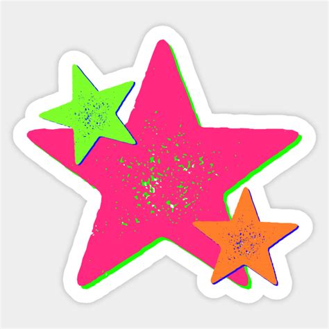 Colorful Bright Stars Bright Stars Sticker Teepublic Uk