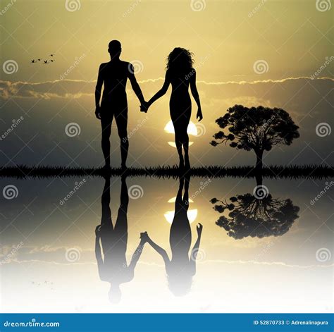 Adam And Eve In The Eden Stock Illustration Illustration Of History