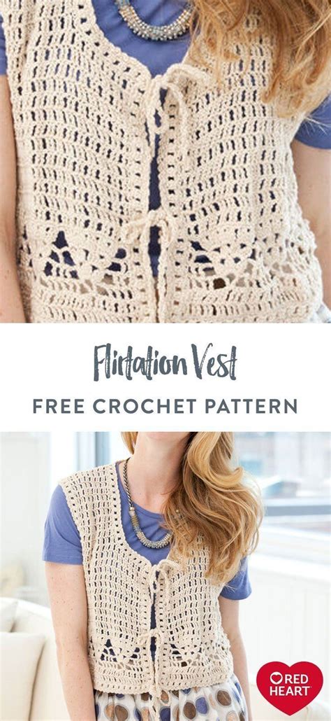 Red Heart Flirtation Vest Pattern Yarnspirations Crochet Vest
