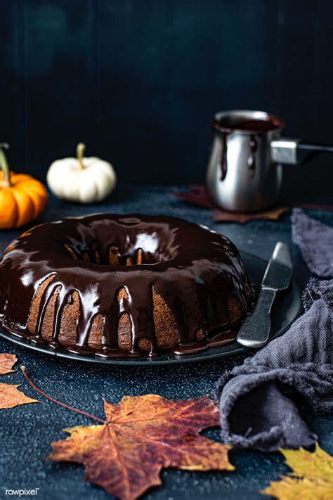 Chocolate Covered Pumpkin Bundt Cake Premium Image By Rawpixel Com