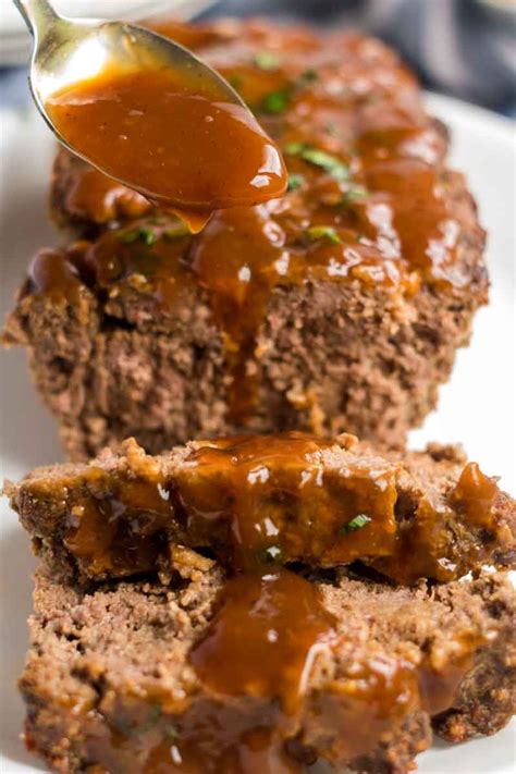 Classic Meatloaf With Brown Gravy Just Like Moms Persnickety Plates