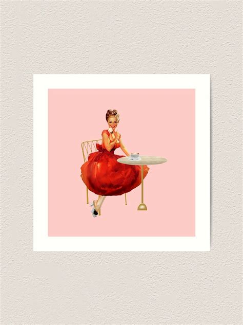 girl taking her coffee sexy pinup retro classic vintage art print by isdinval redbubble