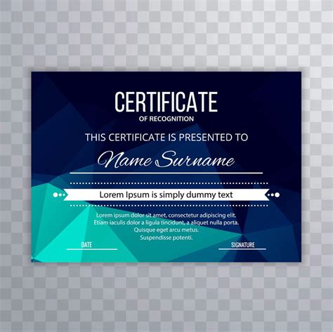 Certificate Premium Template Awards Diploma Colorful Polygon Des 243736