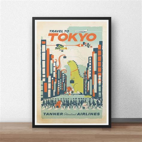 Vintage Tokyo Poster Tokyo Poster Tokyo Travel Vintage Etsy