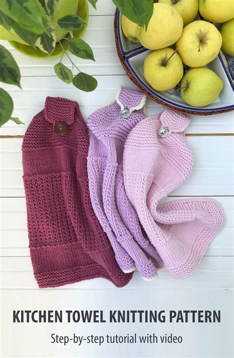 Kitchen Dish Towel Knitting Pattern Hanging Towel Diy Etsy In 2021