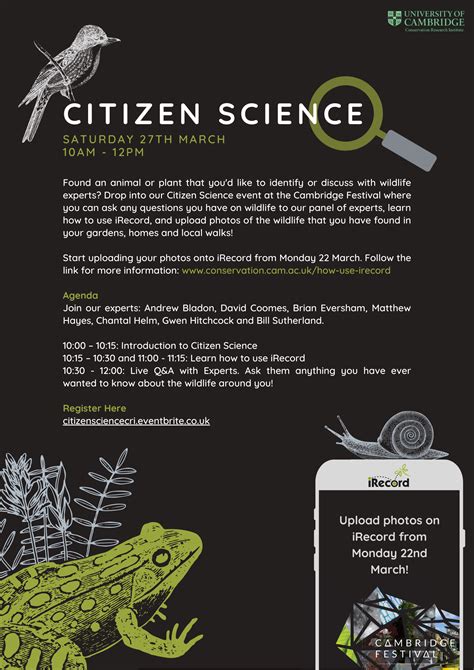 Cambridge Festival Citizen Science Conservation Research Institute