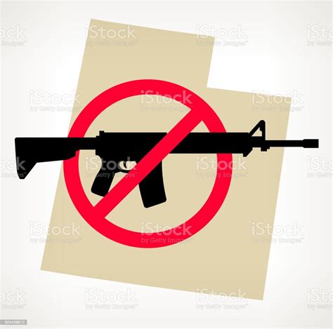 Utah No Gun Gewalt Vektor Poster Stock Vektor Art Und Mehr Bilder Von Ar 15 Ar 15 Beige