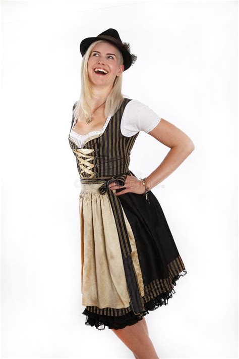 Young Blonde Woman In Traditional Bavarian Costume Stock Image Image