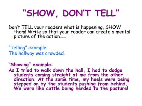 Ppt “show Dont Tell” Powerpoint Presentation Id5449132