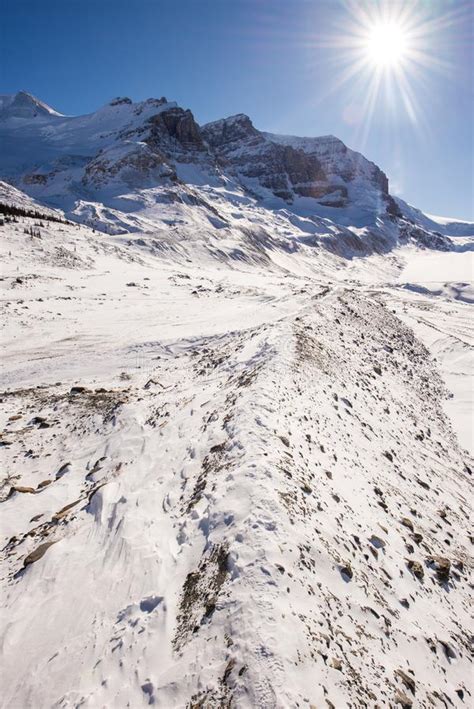 Athabasca Glacier During The Winter Stock Photo Image Of