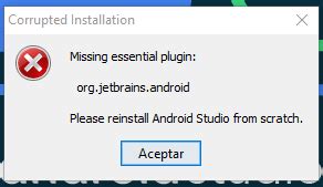Android Studio Android Studio Missing Essential Plugin Org Jetbrains