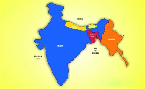 Map Of India Neighbouring Countries - Maps of the World