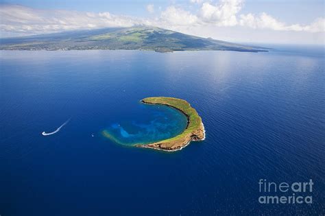 Aerial Of Molokini And Maui Photograph By Ron Dahlquist Printscapes