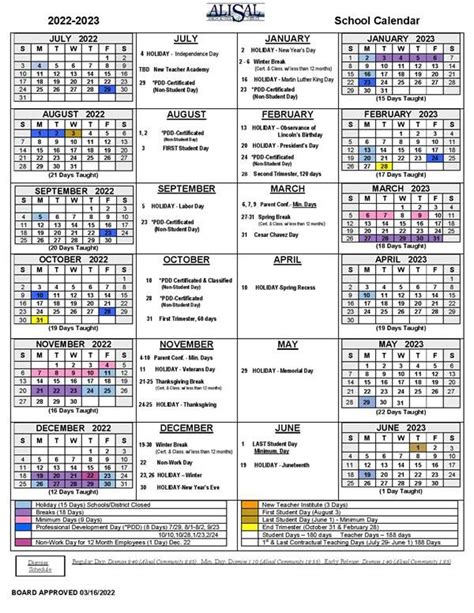 District School Year Calendar District School Year Calendar