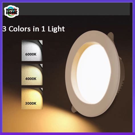 【24 Hour Shipped】 Led Downlight Recessed Pin Lights Panel Ceiling Light 3 Color Temperature 2