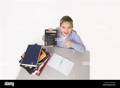 Little Business Boy Working Stock Photo Alamy