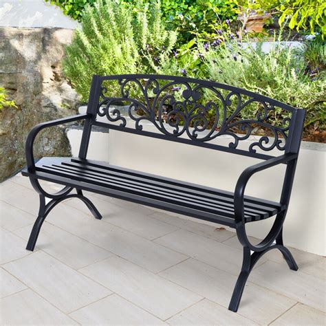 August Grove® Kerra Steel And Cast Iron Park Bench And Reviews Wayfairca