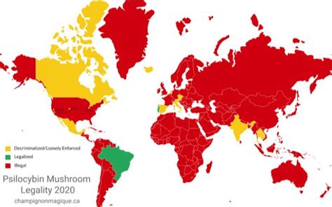 Psilocybin Mushroom Legality Map