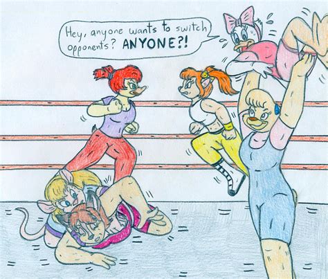 Wrestling Anthro Females Disney Afternoon Royale By Jose Ramiro On Deviantart