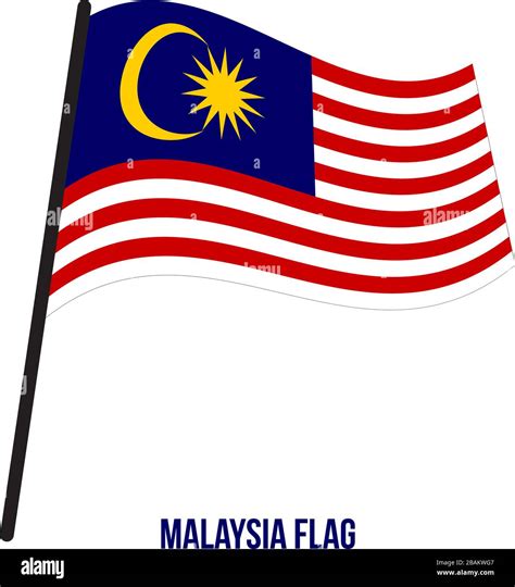 Malaysia Flag Waving Vector Illustration On White Background Malaysia